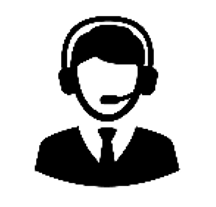 Icono asistencia negro sobre fondo blanco