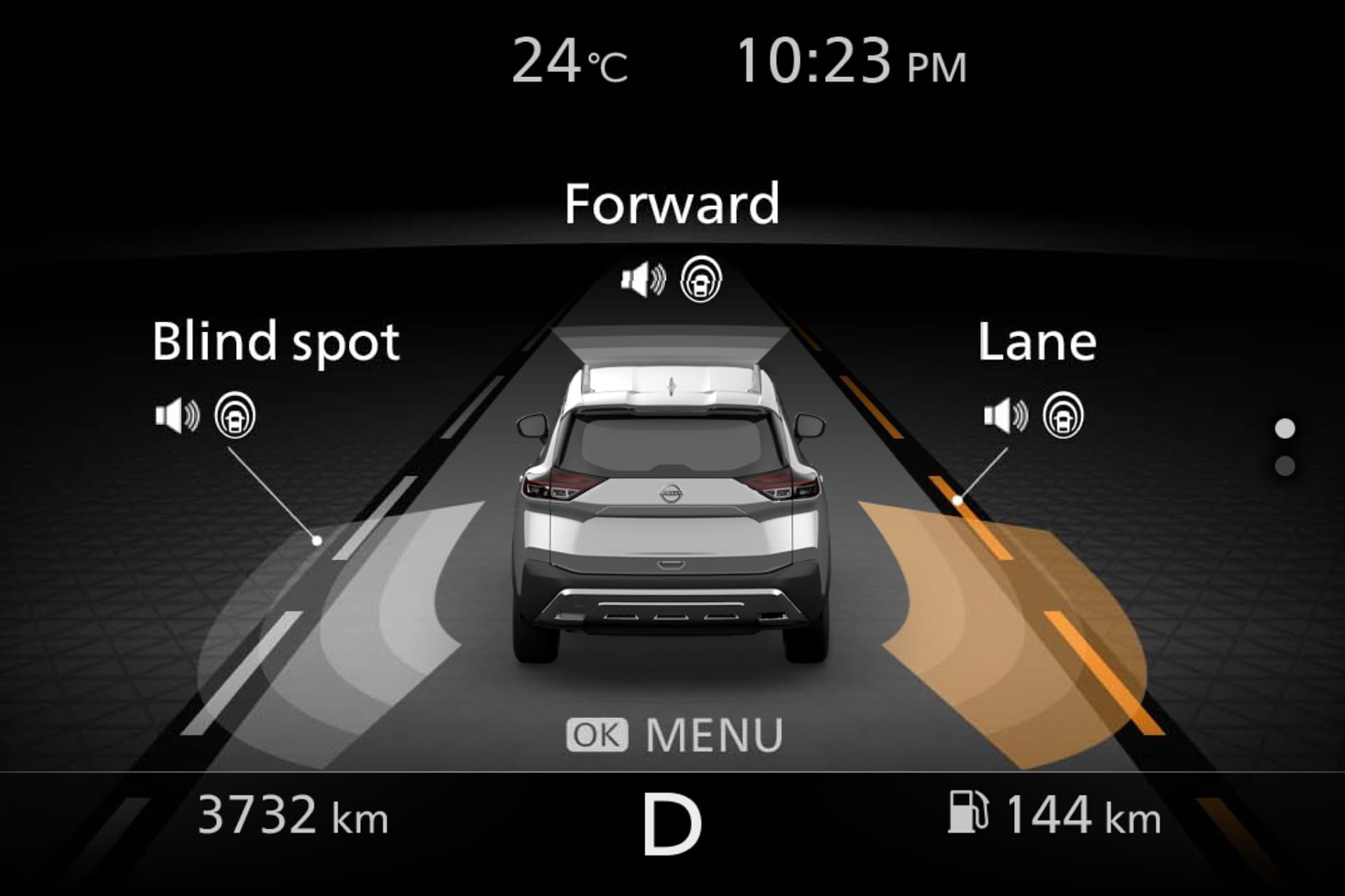 Nissan X-TRAIL, pantalla TFT: secuencia automática de imágenes