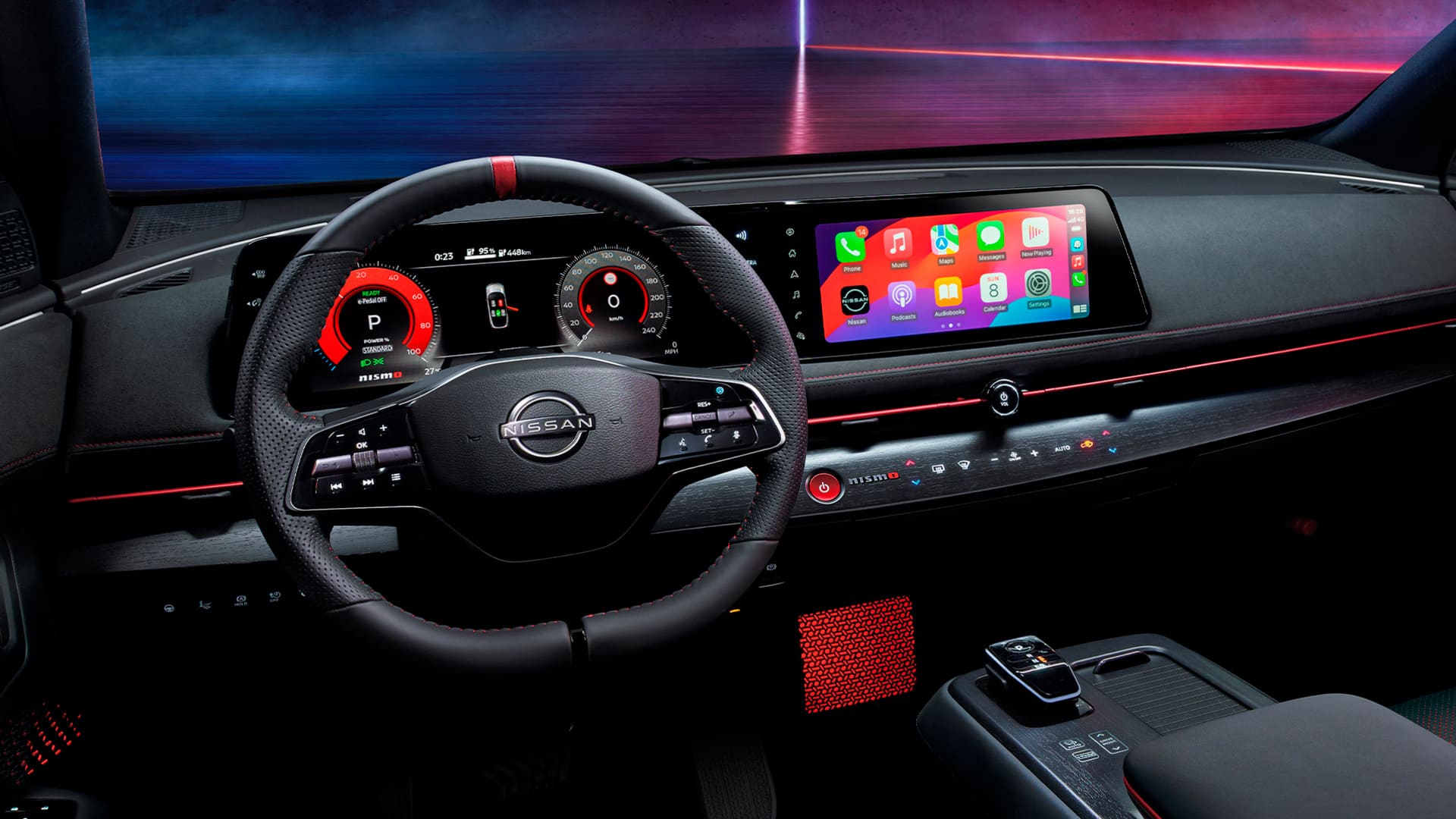 video del Nissan Ariya Nismo en el que se ven detalles del interior